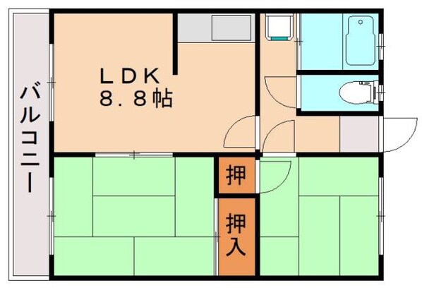 新飯塚駅 徒歩15分 2階の物件間取画像